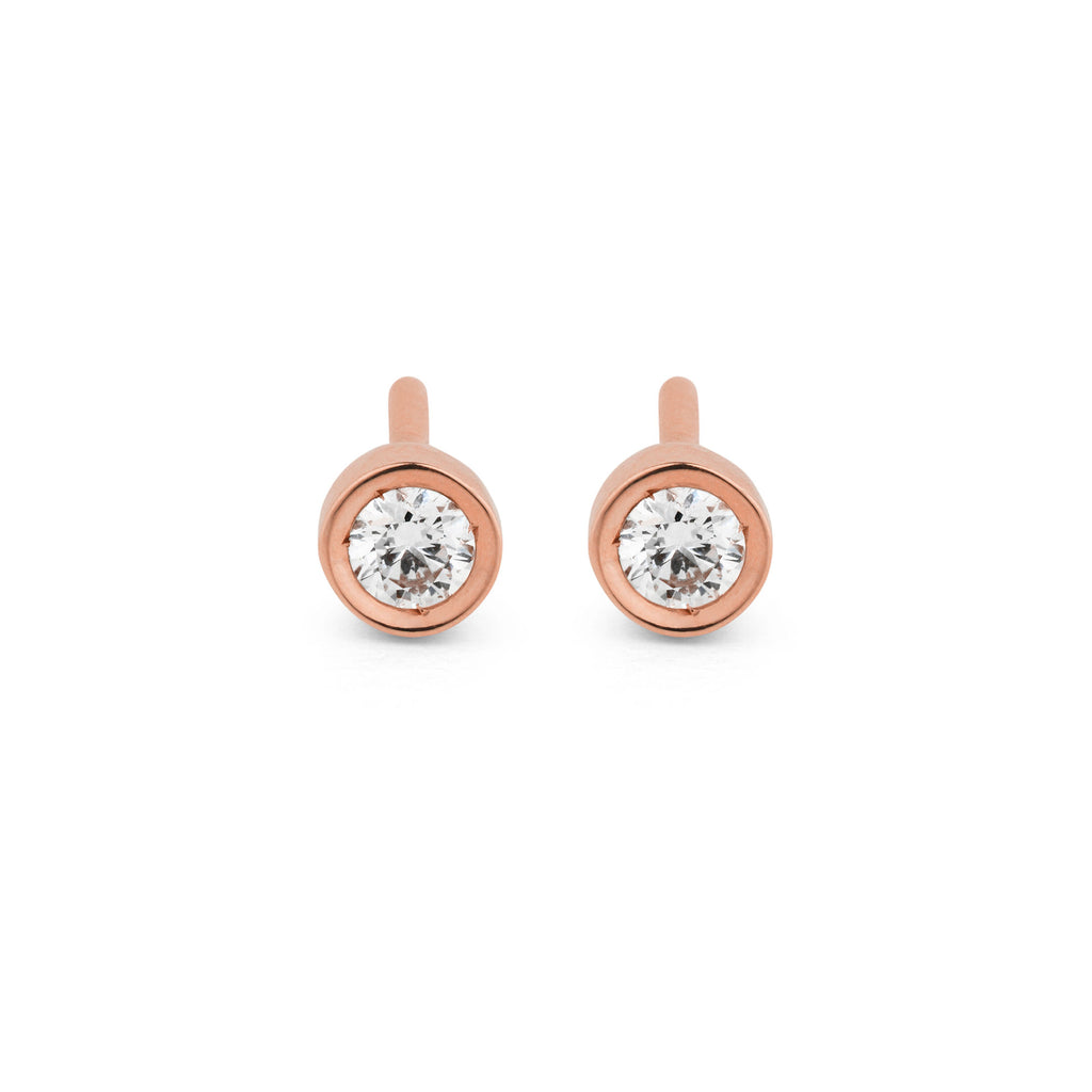 Flash 18K Rosegold Earrings w. Diamonds