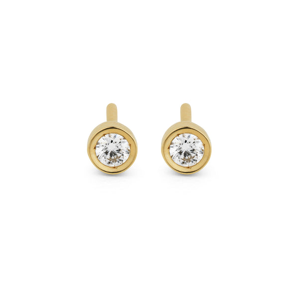 Flash 18K Gold Earrings w. Diamonds