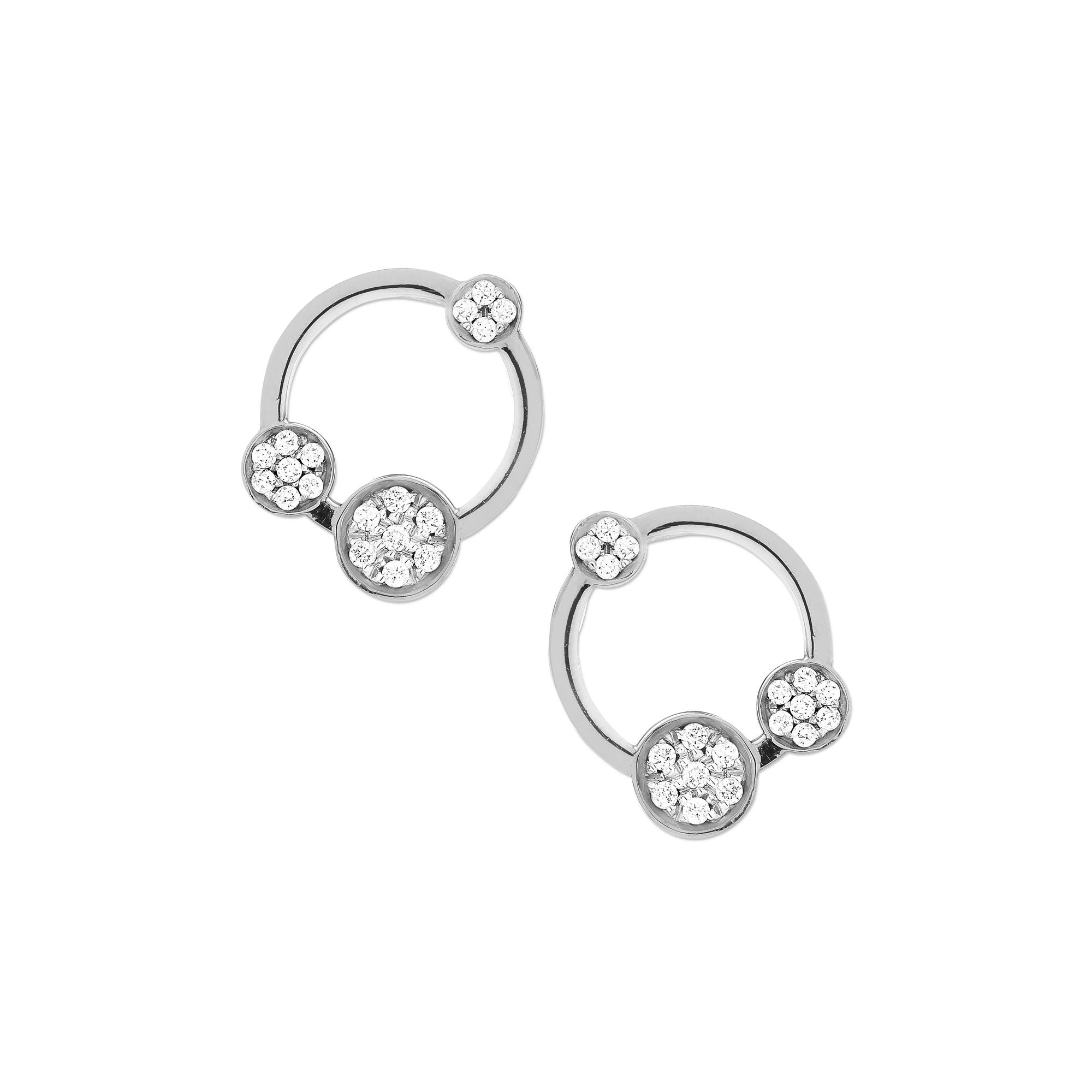Galaxy 18K Hvidguld Øreringe m. Diamanter