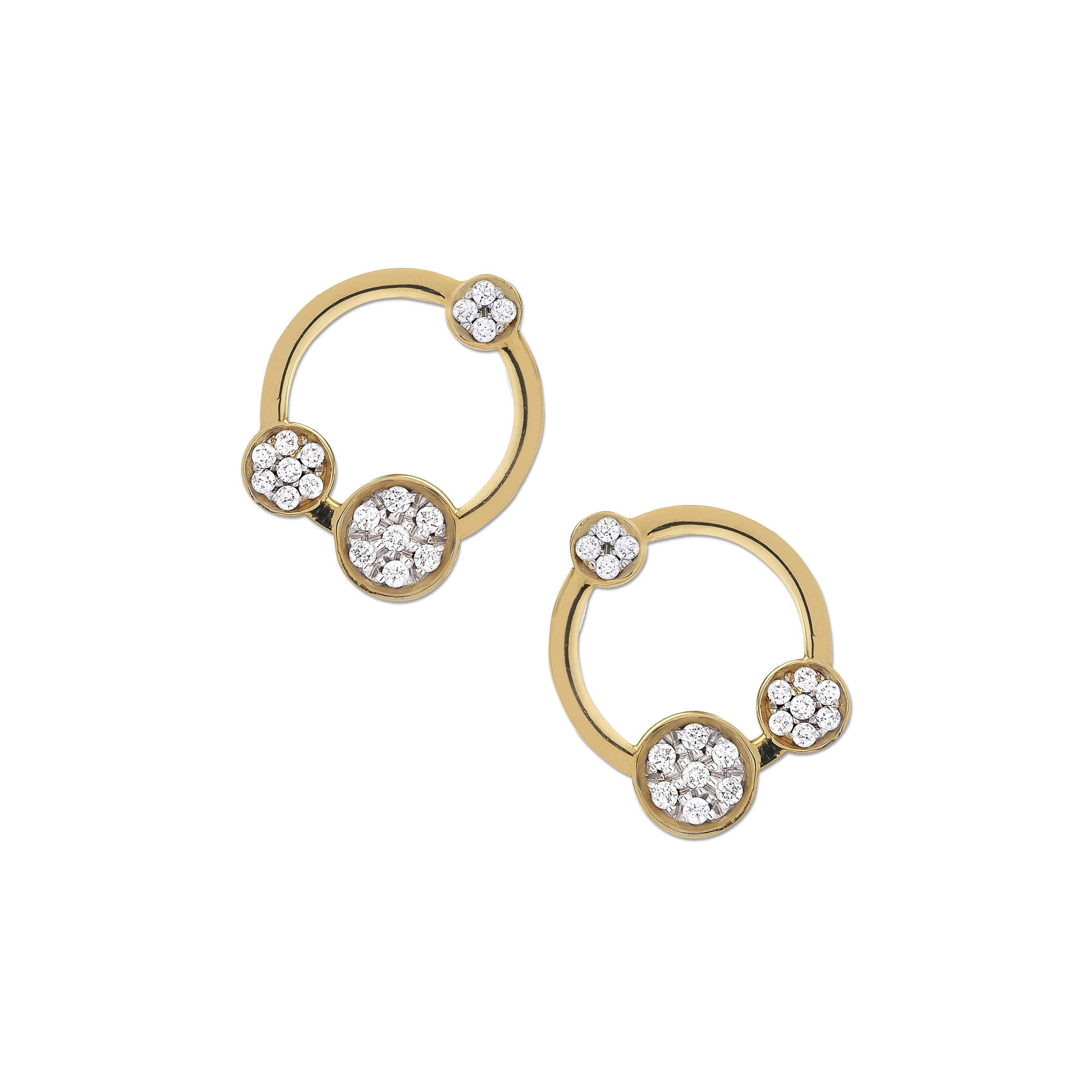 Galaxy 18K Guld Øreringe m. Diamanter