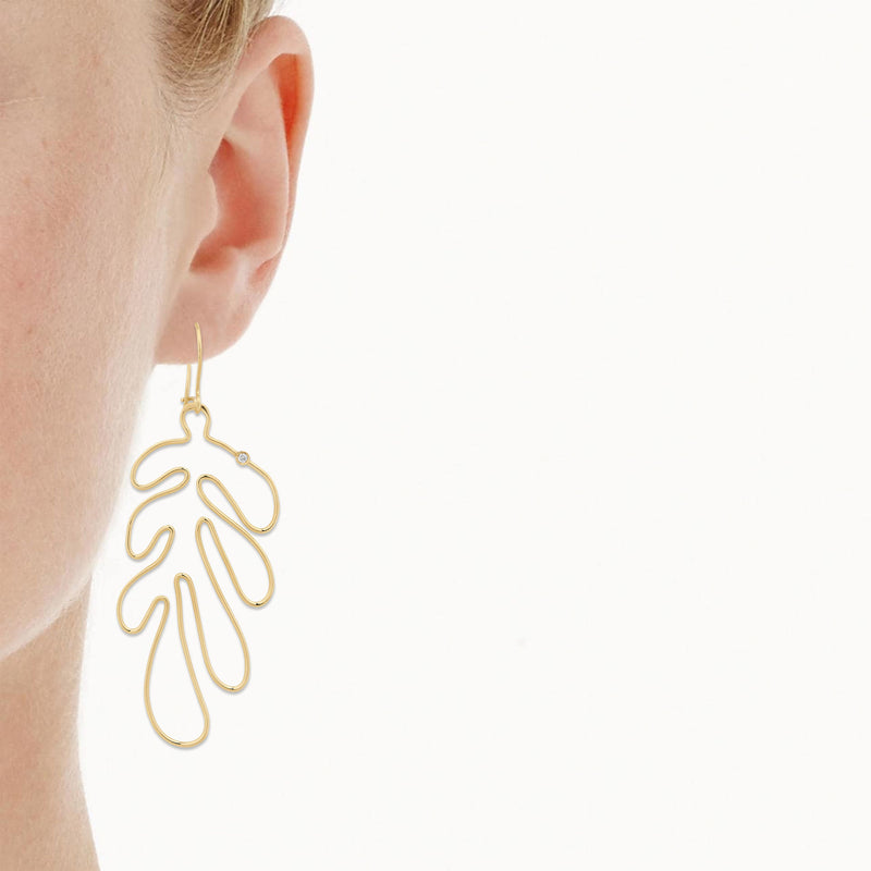 Matisse Single 18K Gold Earring w. Diamonds