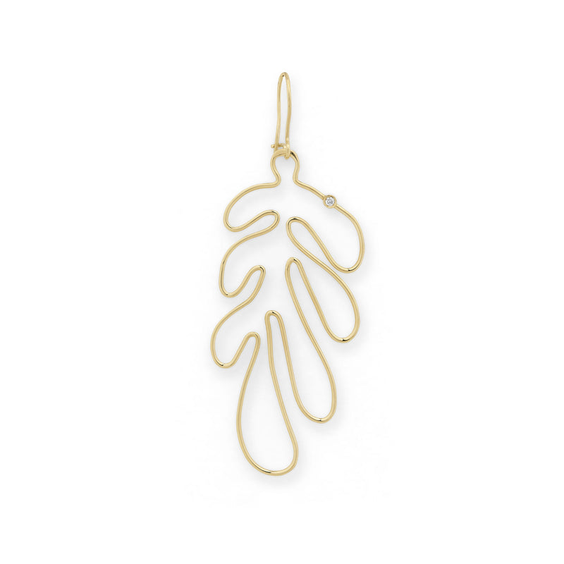 Matisse Single 18K Gold Earring w. Diamonds