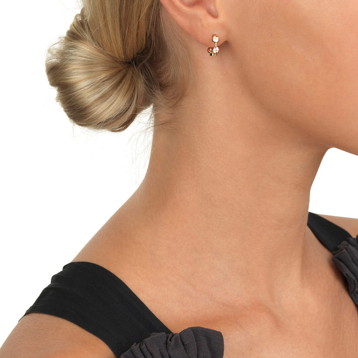 Small On The Rocks 18K Gold Hoops w. Diamonds