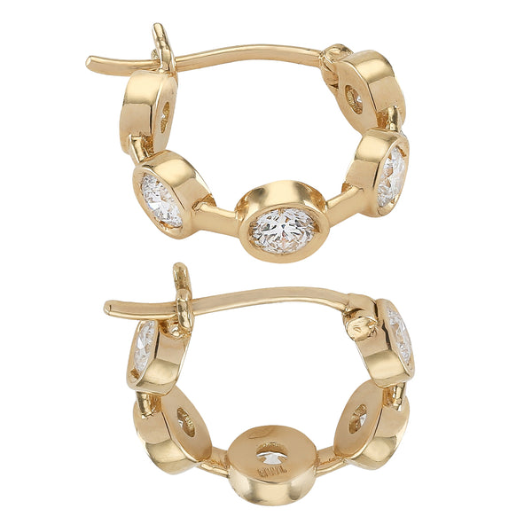 Store On The Rocks 18K Guld Hoops m. Diamanter