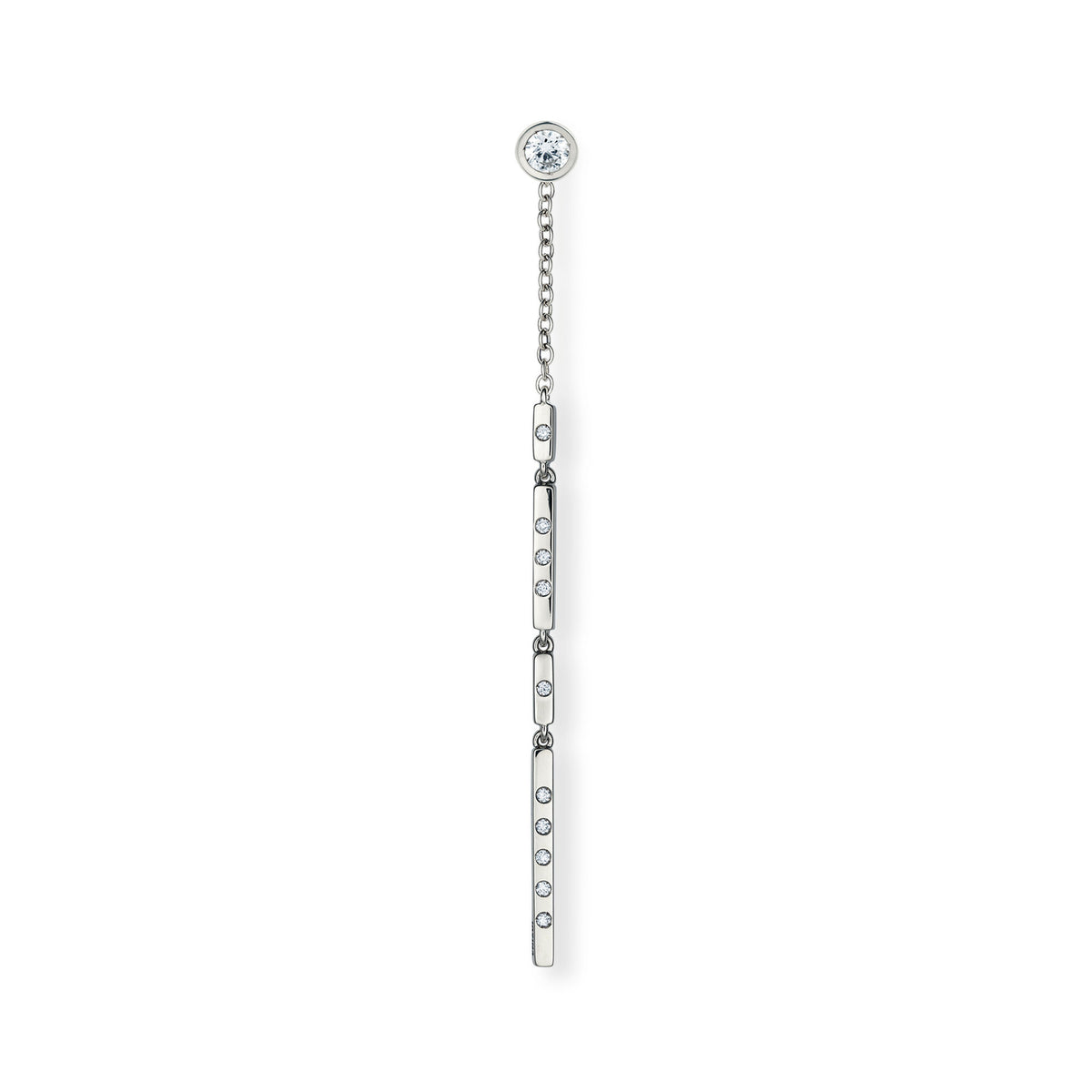 Pop Ear Jacket 18K Whitegold Earring pendant w. Diamonds