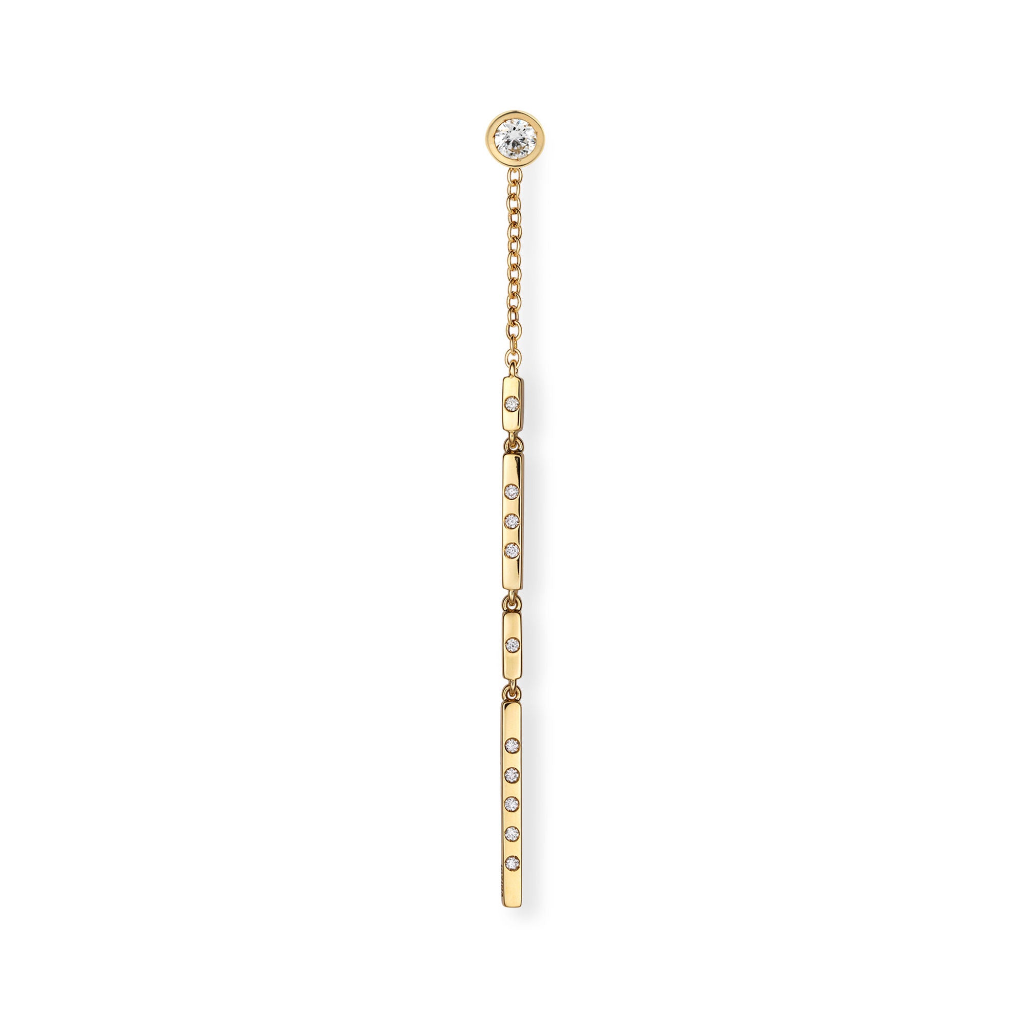 Pop Ear Jacket 18K Gold Earring pendant w. Diamonds
