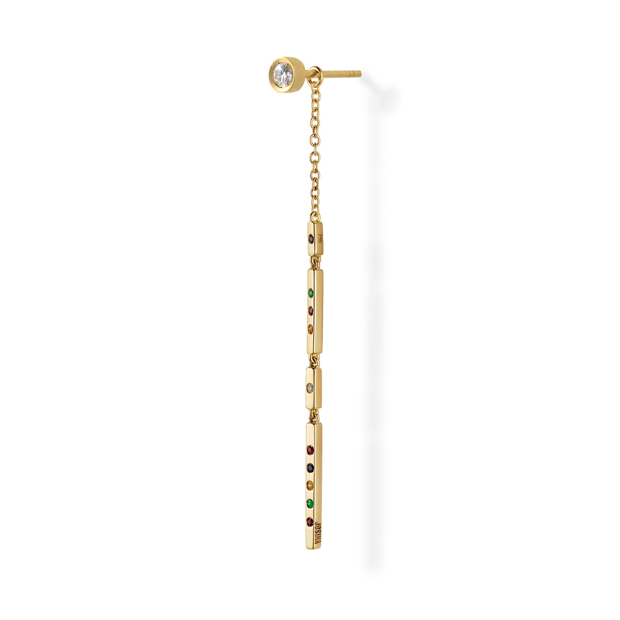 Pop Ear Jacket 18K Gold Earring pendant w. Diamonds