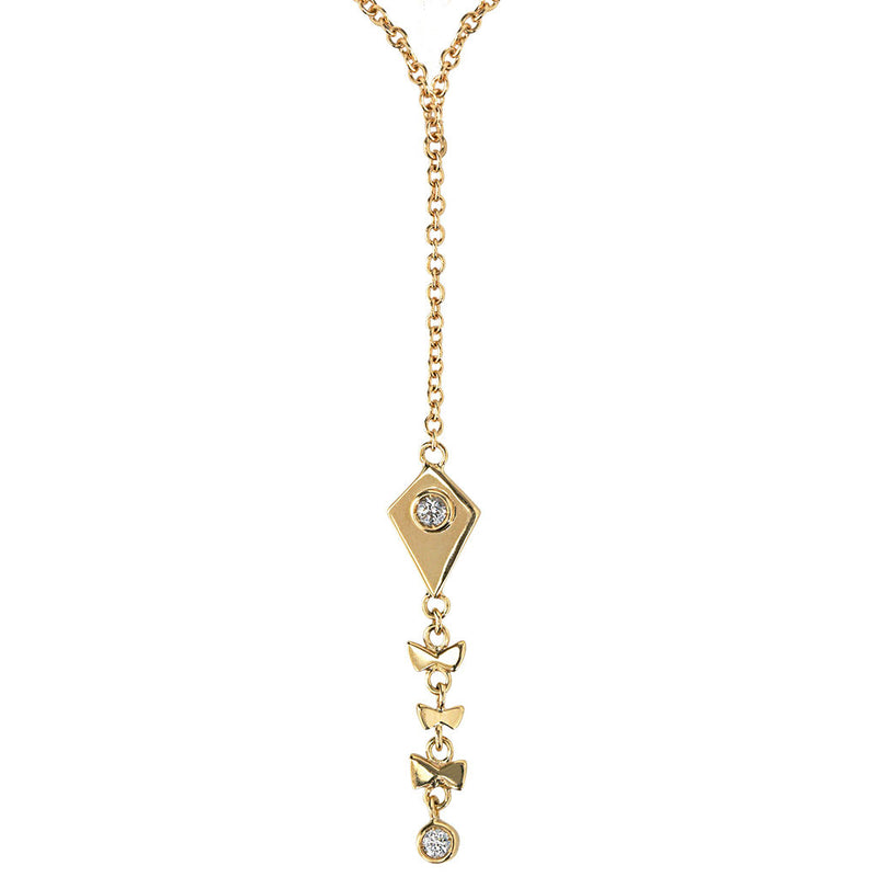 Kite 18K Gold Necklace w. Diamonds