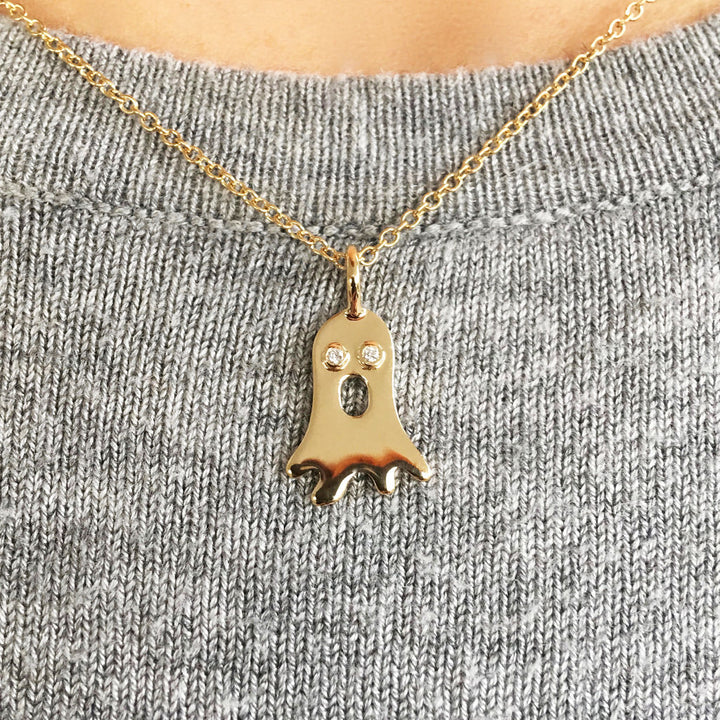 Boo 18K Gold Pendant w. Diamonds
