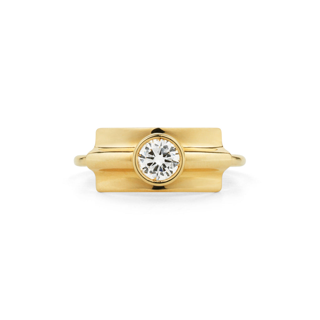 Folded 18K Guld Ring m. Diamanter