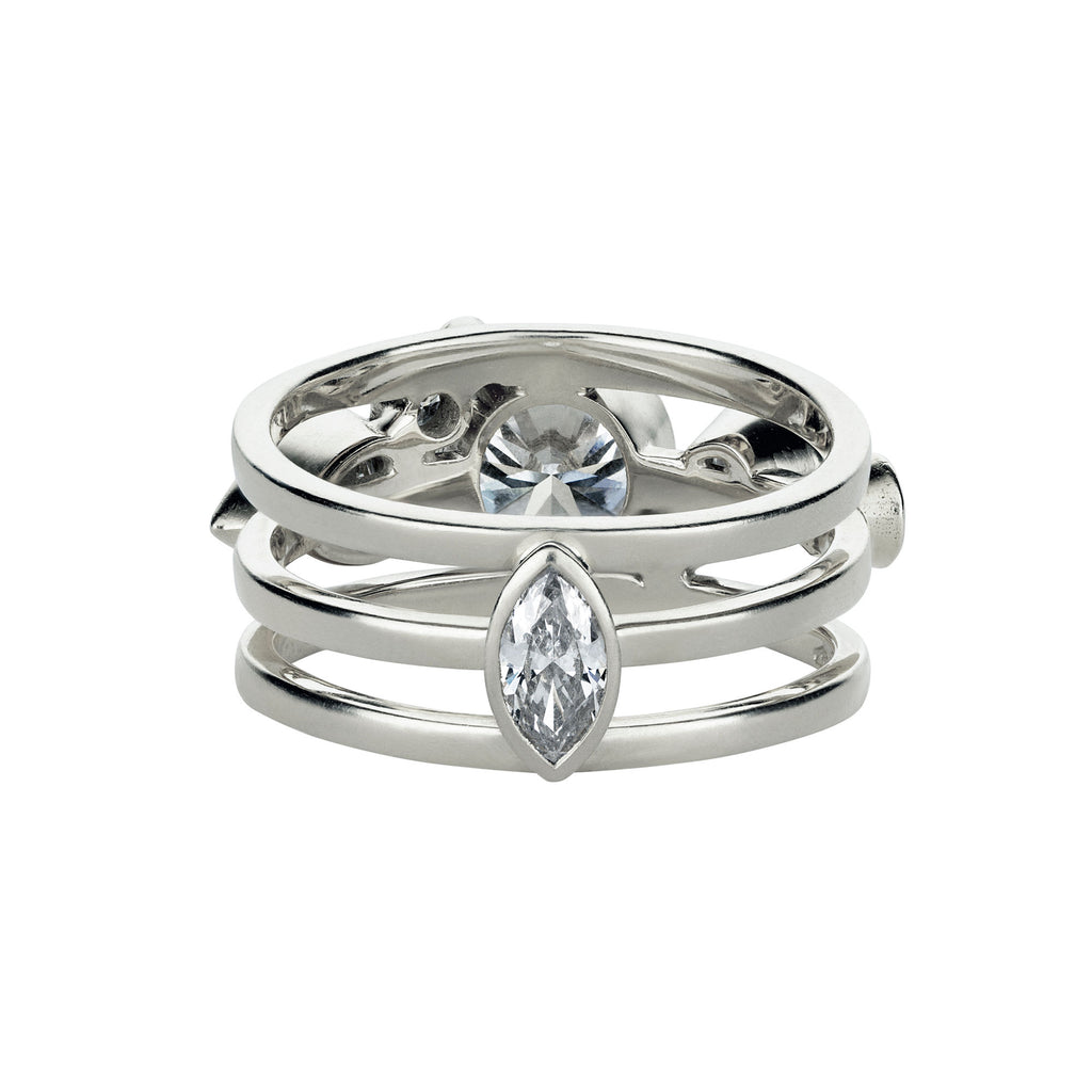High Five 18K Whitegold Ring w. Diamonds