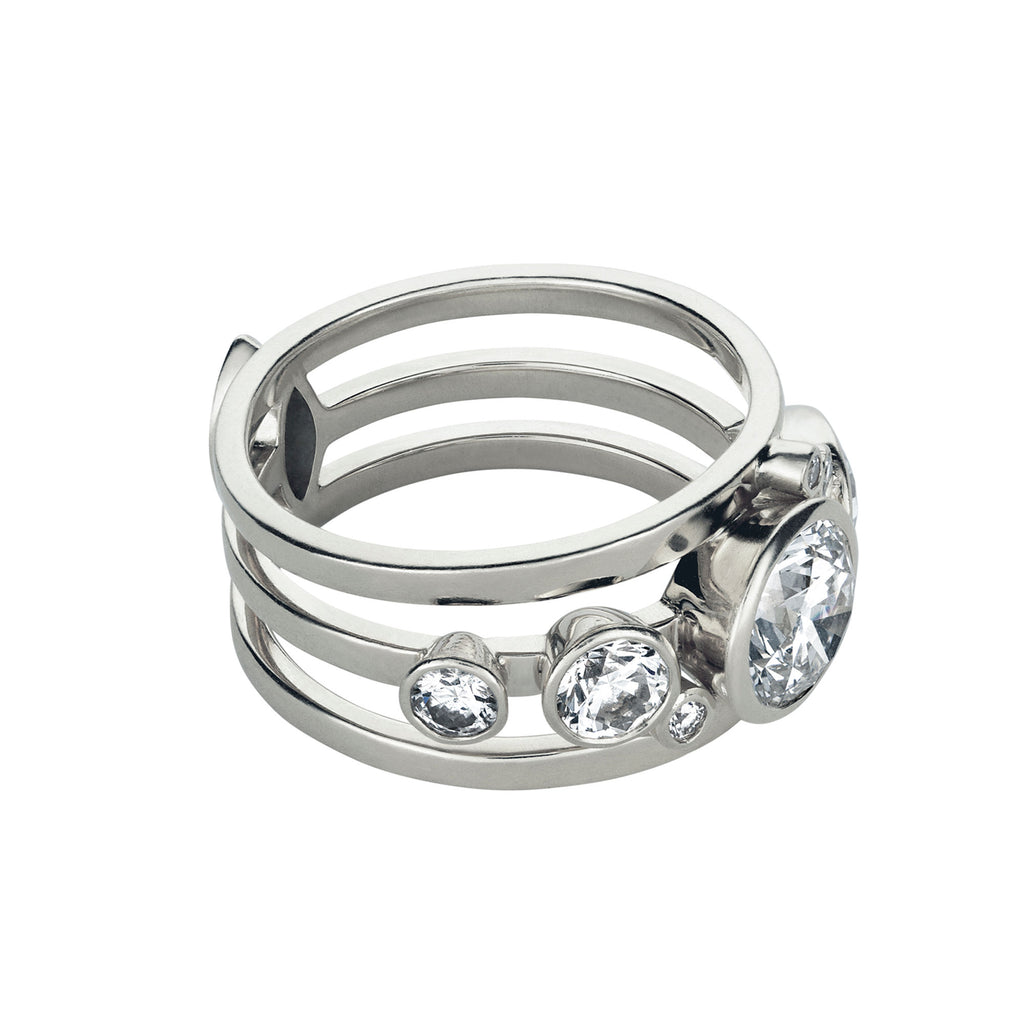 High Five 18K Whitegold Ring w. Diamonds