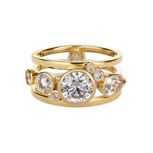 High Five 18K Guld Ring m. Diamanter