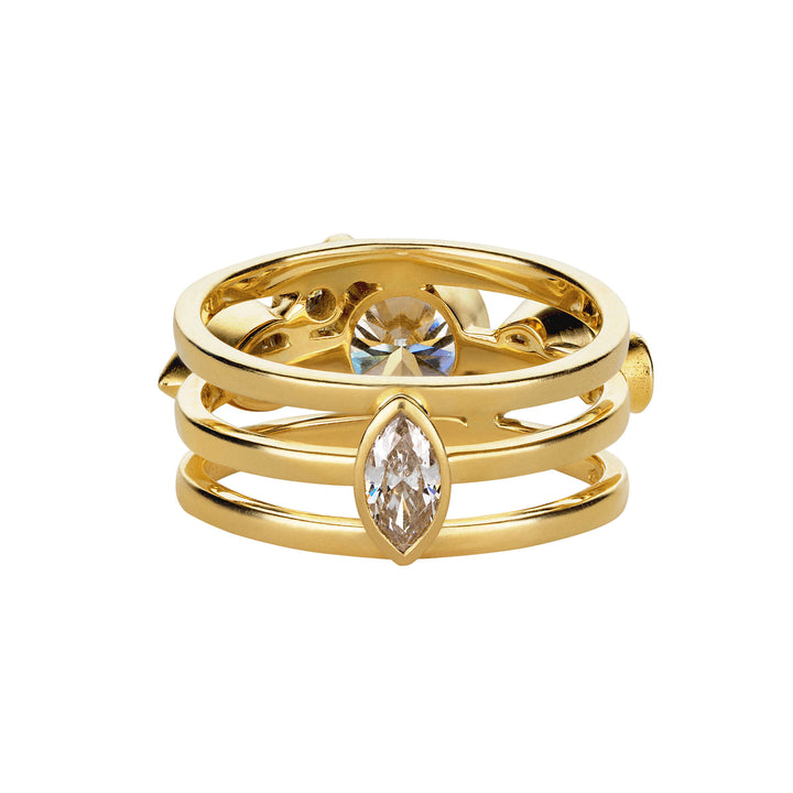 High Five 18K Gold Ring w. Diamonds