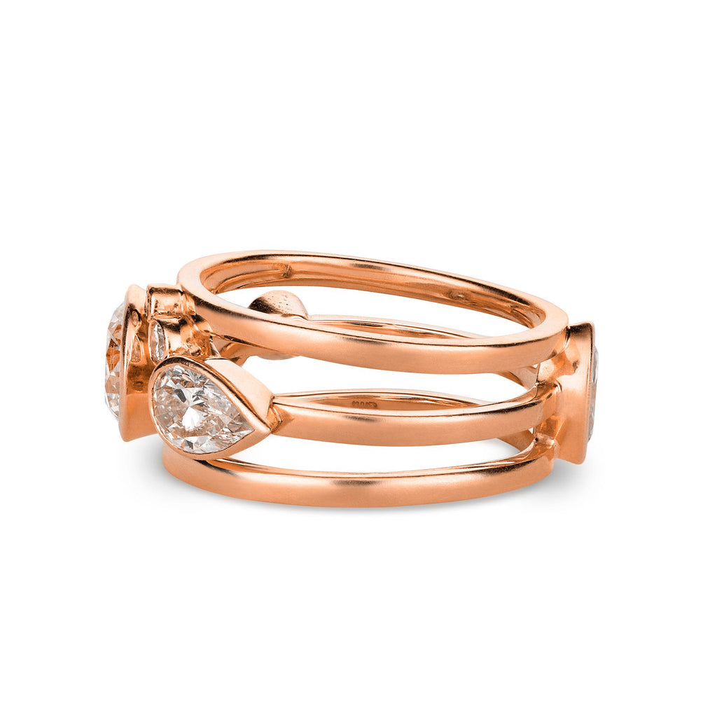 High Five 18K Rosegold Ring w. Diamonds