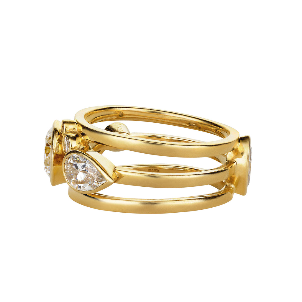 High Five 18K Gold Ring w. Diamonds