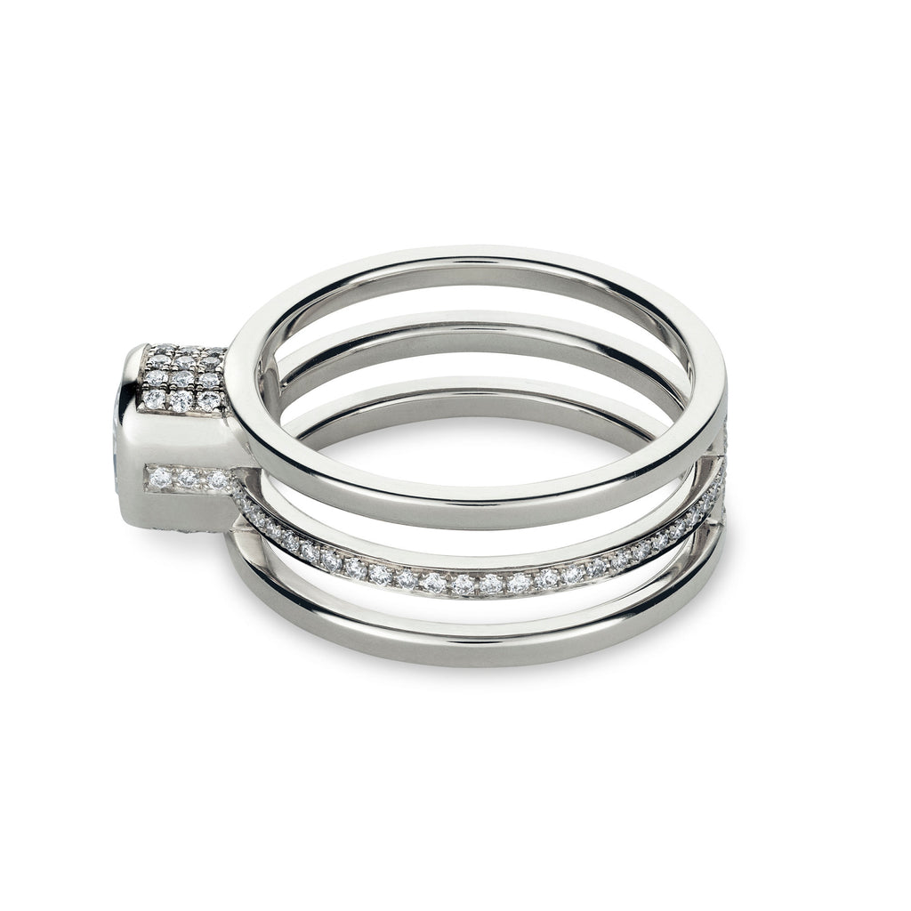 Sparkling 18K Hvidguld Ring m. Diamanter