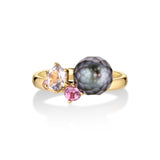 Jalaya 18K Gold Ring w. Pearl & Sapphires