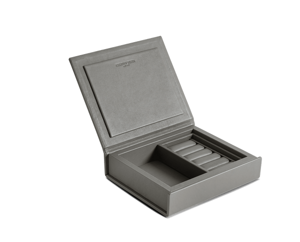 Grey Surplus leather Jewelry Box, Small