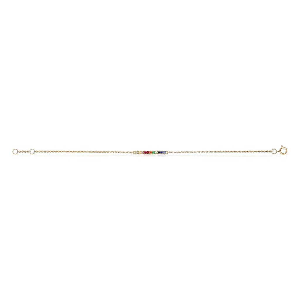 Josephine Armband 18K vergoldet I Saphir & Tsavorit