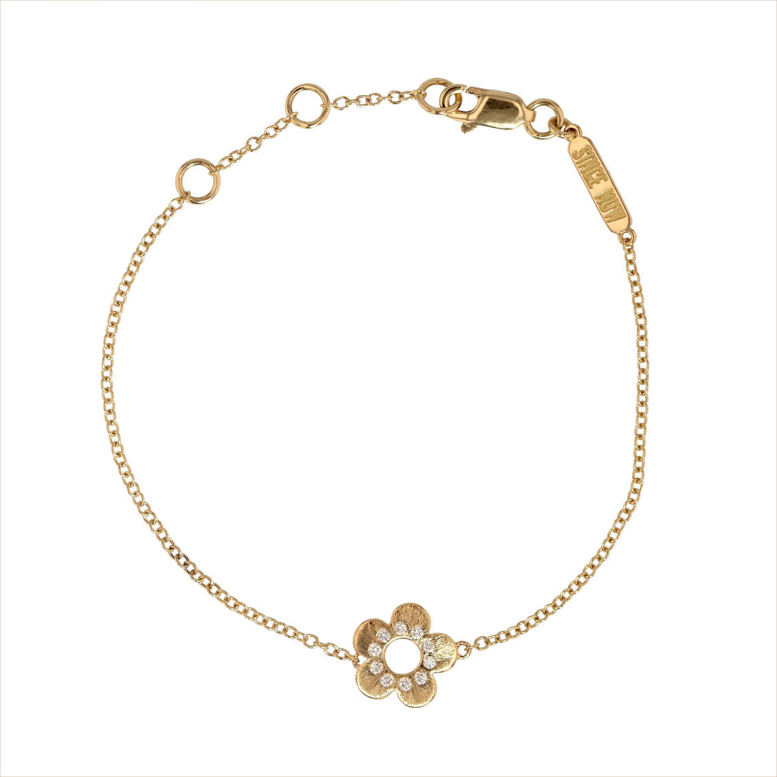 Flower Power Armband 18K vergoldet I Diamanten
