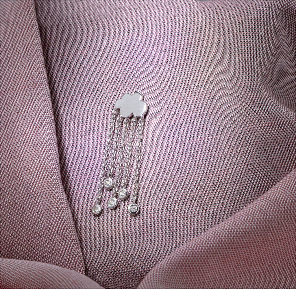 Rain Cloud 18K Whitegold Earrings w. Diamonds