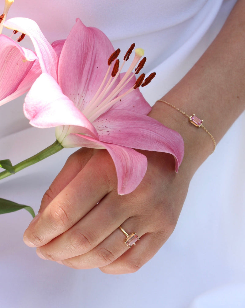 Nord Pink 18K Gold Bracelet w. Tourmaline & Diamond