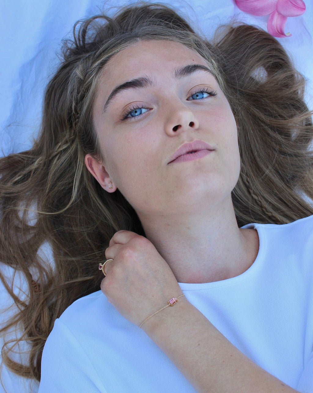 Nord Pink 18K Gold Bracelet w. Tourmaline & Diamond