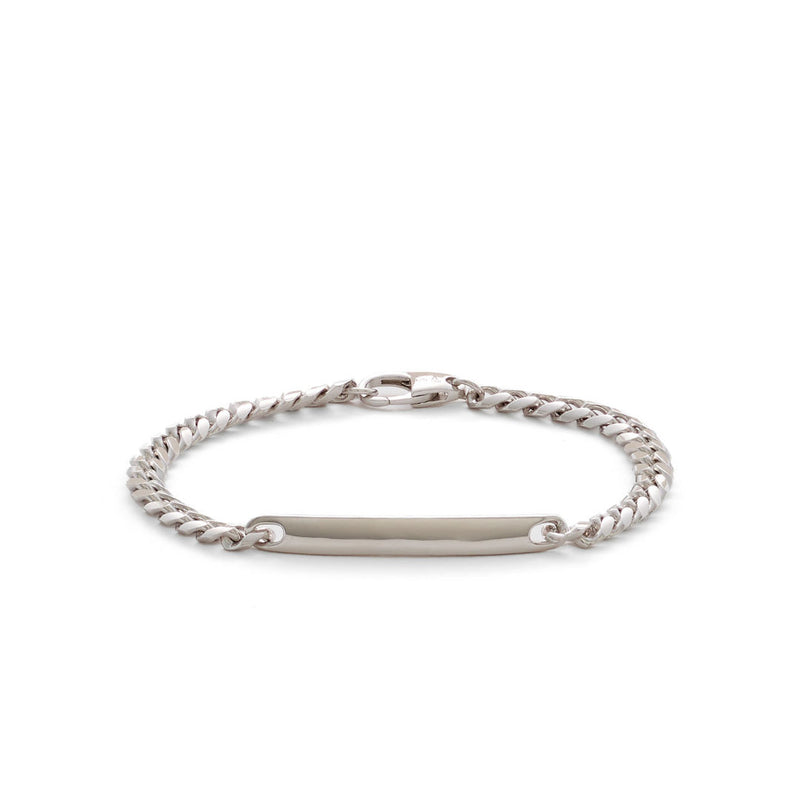 Curb & ID Tag (5mm) Silver Bracelet