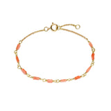 Red 18K Gold Bracelet w. Coral