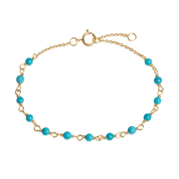 Blue 18K Gold Bracelet w. Turquoise