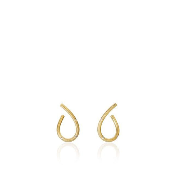 Small Kharisma 18K Gold Earrings w. Diamonds