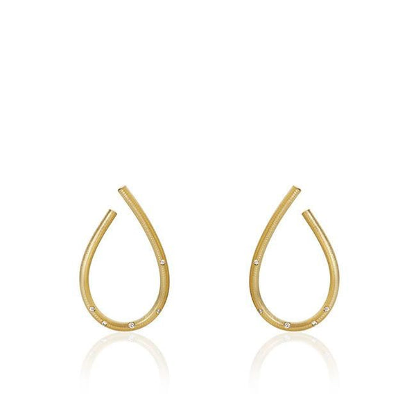 Medium Kharisma 18K Gold Earrings w. Diamonds