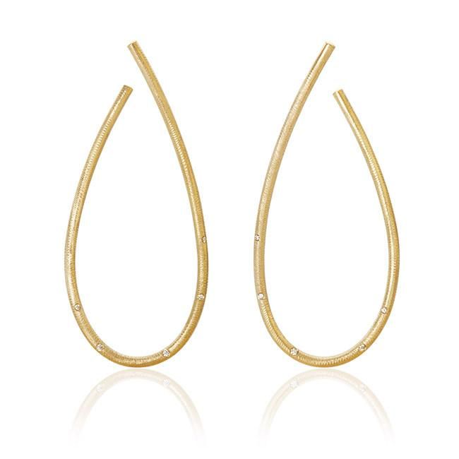 Mega Kharisma 18K Gold Earrings w. Diamonds