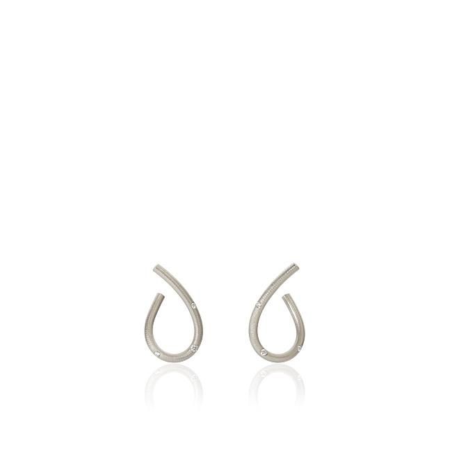 Small Kharisma Silver Earrings w. Diamonds