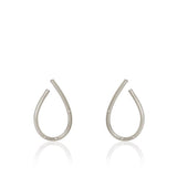 Medium Kharisma Silver Earrings w. Diamonds