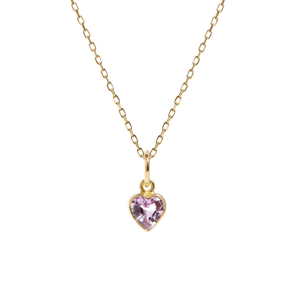 Heart Goldkette aus 18K I Rosa Saphir