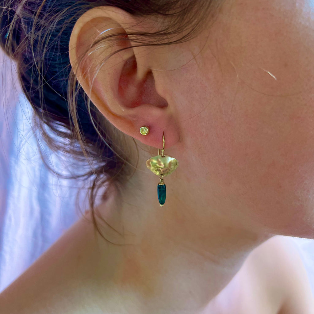 Katia 14K Goldfilled Ear Hook w. Malachite
