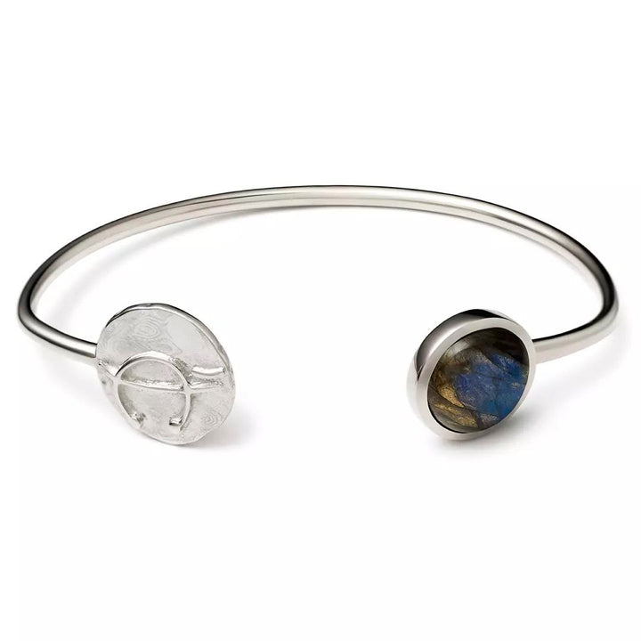 Cosmos Circle | Key Of Rythm Silver Bangle w. Laboradorite