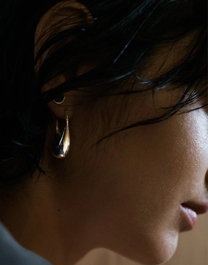 Mini Doric Gold Plated Earring