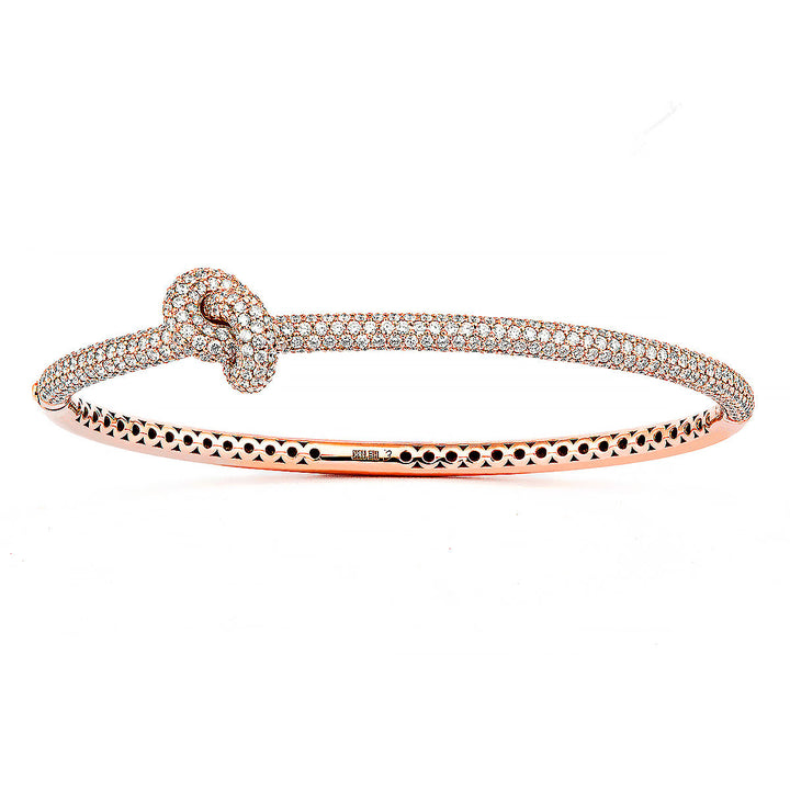 Legacy Knot Pavé 18K Rosegold Bangle w. Diamonds