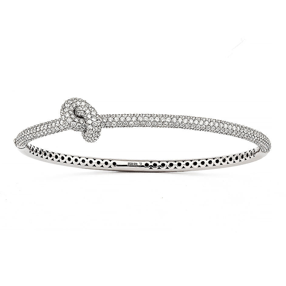 Legacy Knot Pavé 18K Whitegold Bangle w. Diamonds