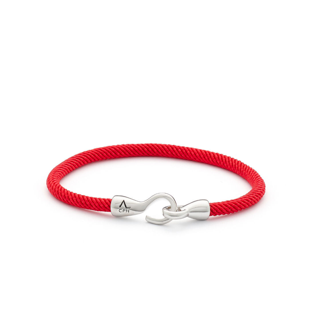 Maritime Rød Sølv Armbånd