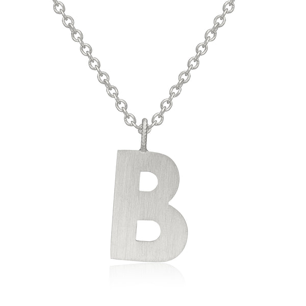 Letter B Silver Necklace