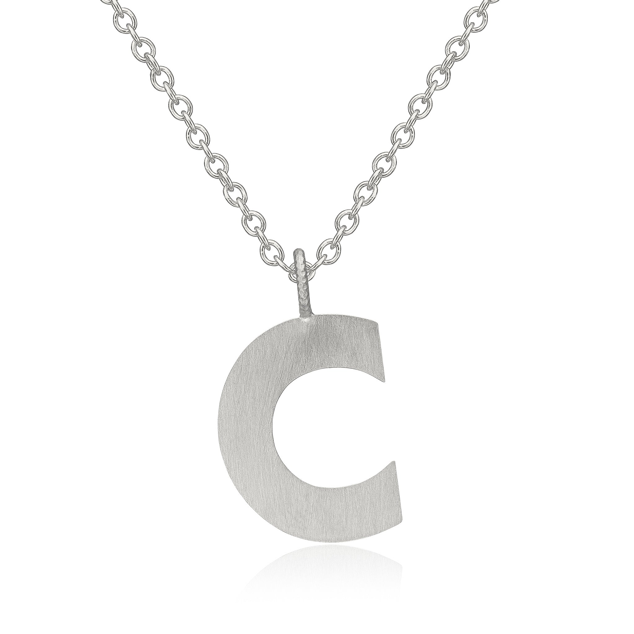 Letter C Silver Necklace