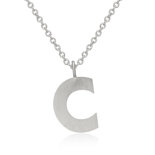 Letter C Silver Necklace