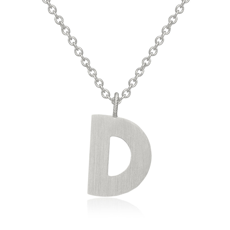 Letter D Silver Necklace