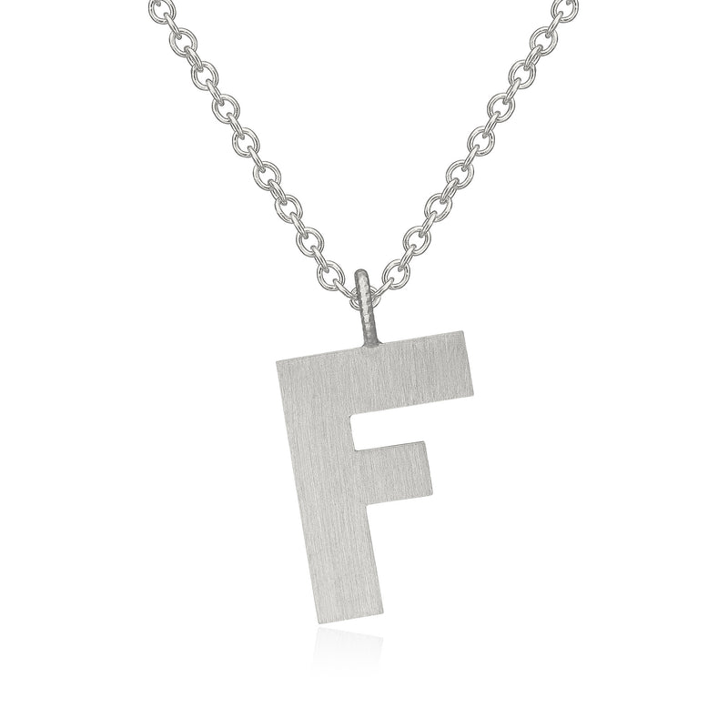 Letter F Silver Necklace