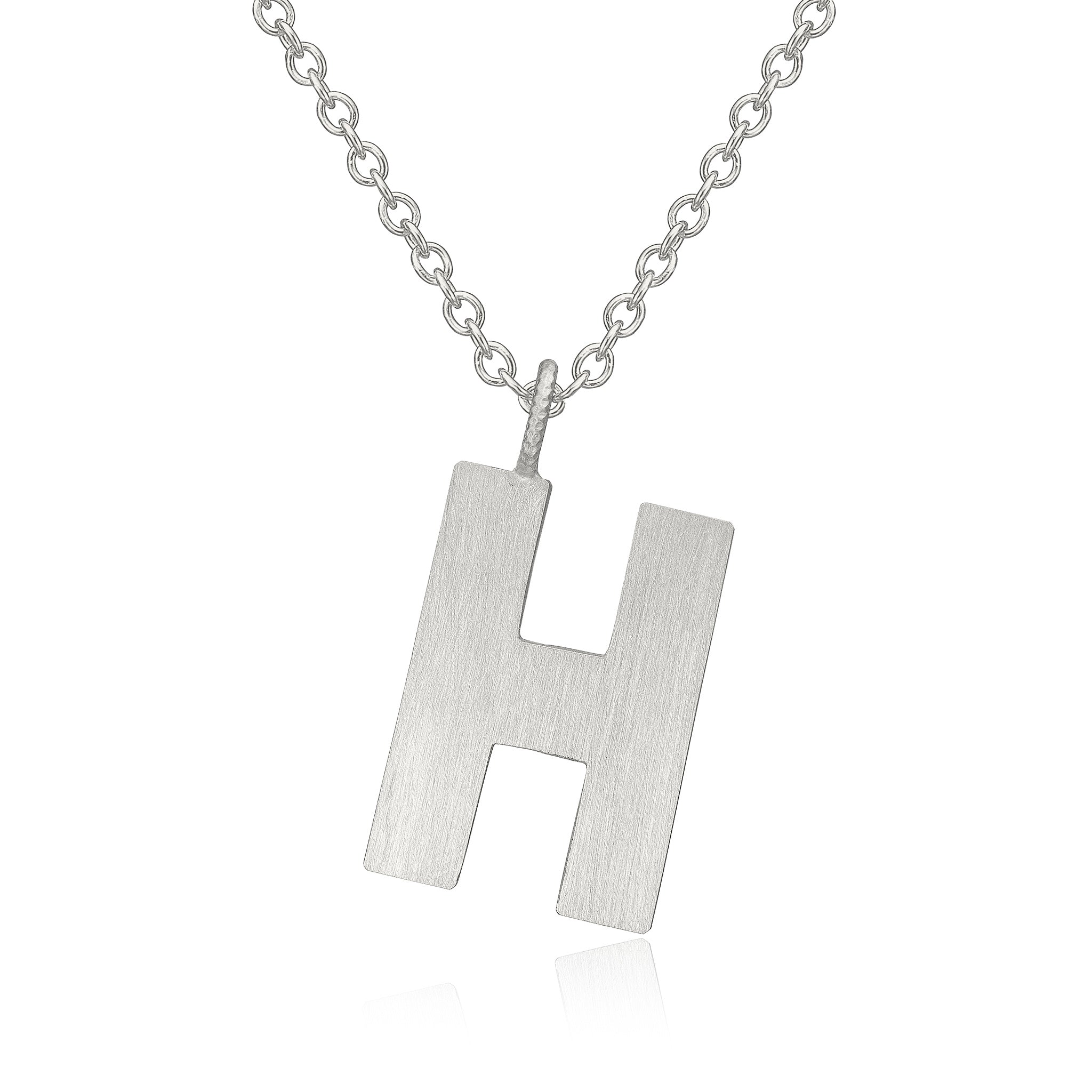 Letter H Silver Necklace