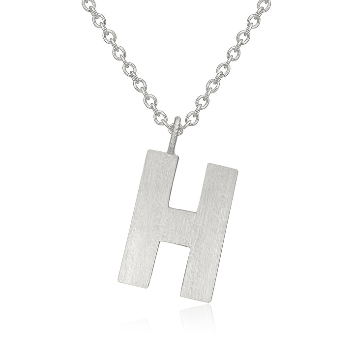 Letter H Silver Necklace